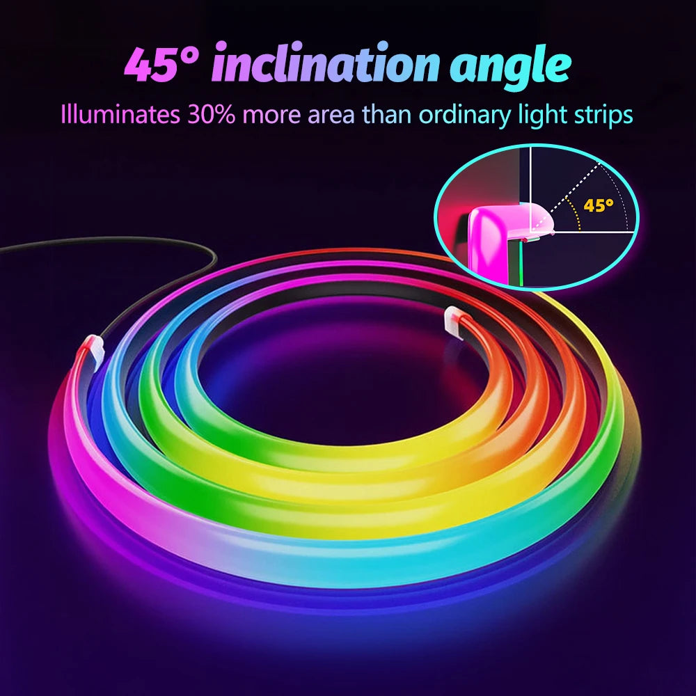 Upgraded PC Monitor Backlight RGBIC LED Light Strip Synchronized Screen Color/Music Computer Light Bar Double USB Port APP Contr