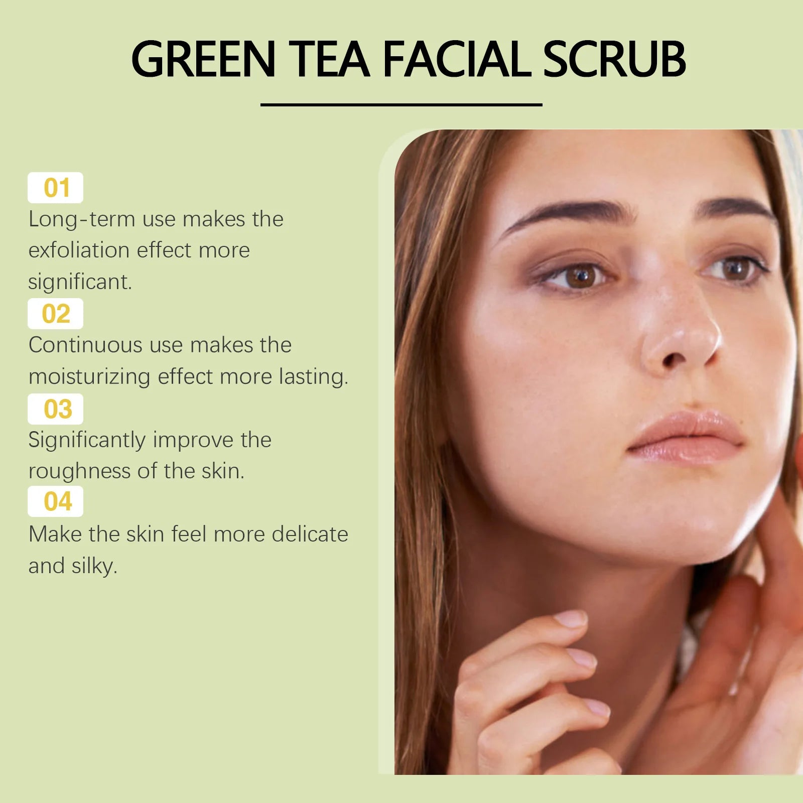 Green Tea Facial Scrub - Deep Pore Exfoliation - Natural Skin Care Scrubs Treatments Tidesmit