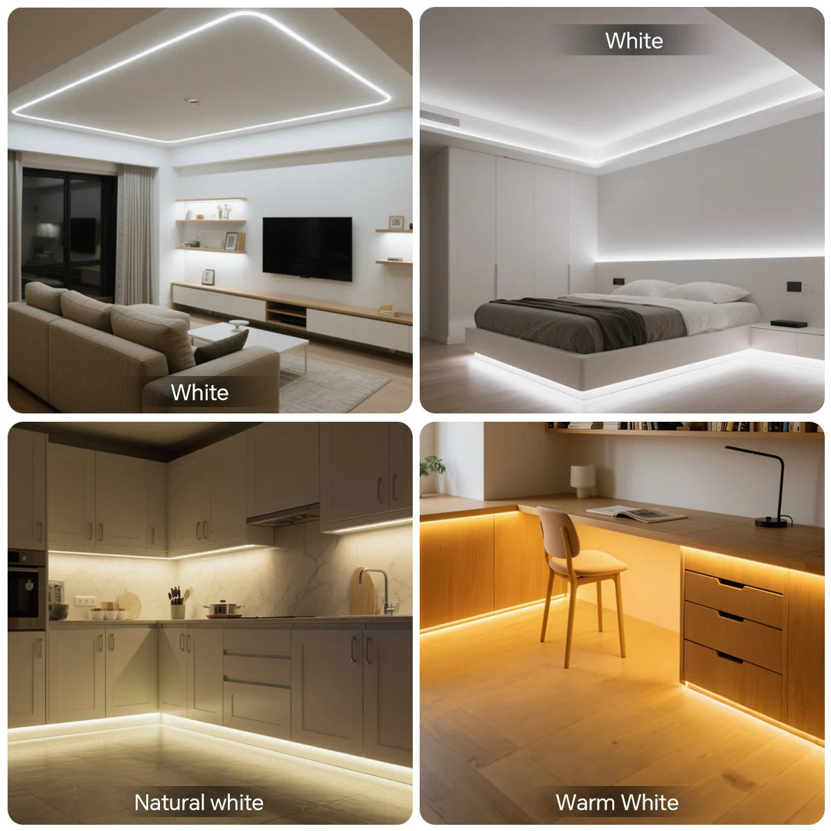 Super Bright 220V COB LED Strip with Switch FOB Tape Ribbon EU Plug 2M 5M 30M 25M 20M 15M 10M LED Lights For Kitchen Room Decor