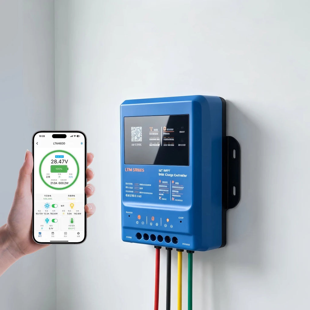 Smart MPPT Solar Charge Controller,30A 40A,12V 24V 36V 48V Auto,APP Remote (WiFi/Bluetooth) RS485,120V PV,LiFePO4 Lead Acid Gel