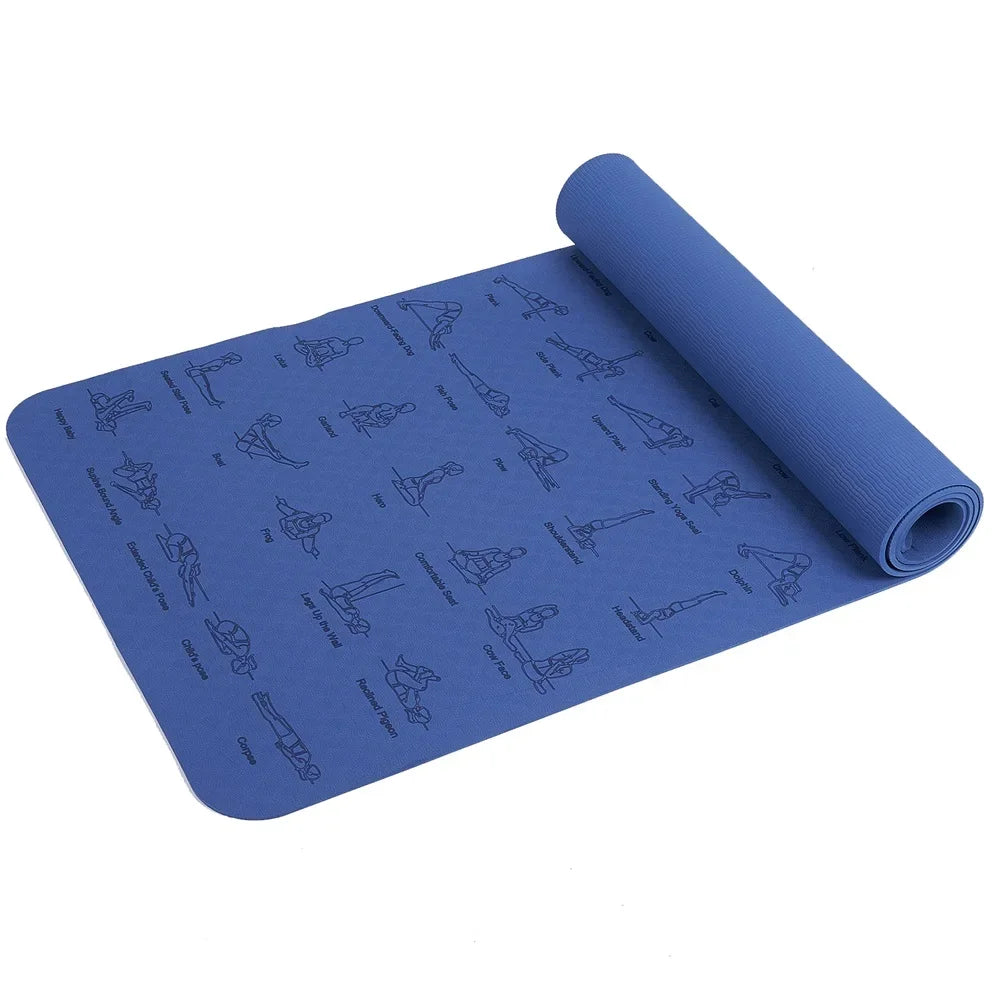 TPE Yoga Mat 183cm*61cm Anti-skid Sports Fitness Mat For Exercise Yoga And Pilates Gymnastics Mat Fitness Equipment