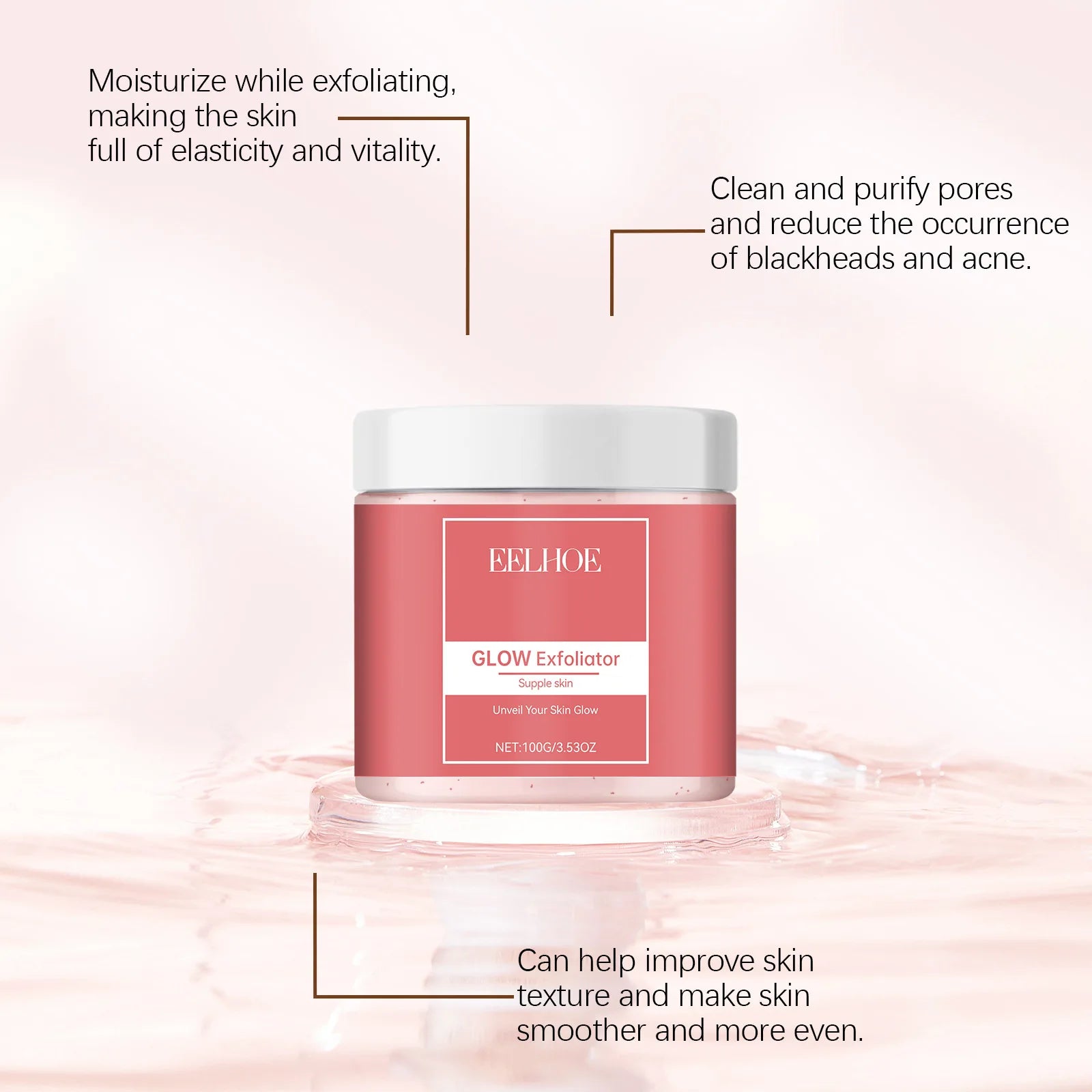 Facial Exfoliating Scrub for Dark Skin - Natural Brightening Glow Scrubs Treatments Tidesmit