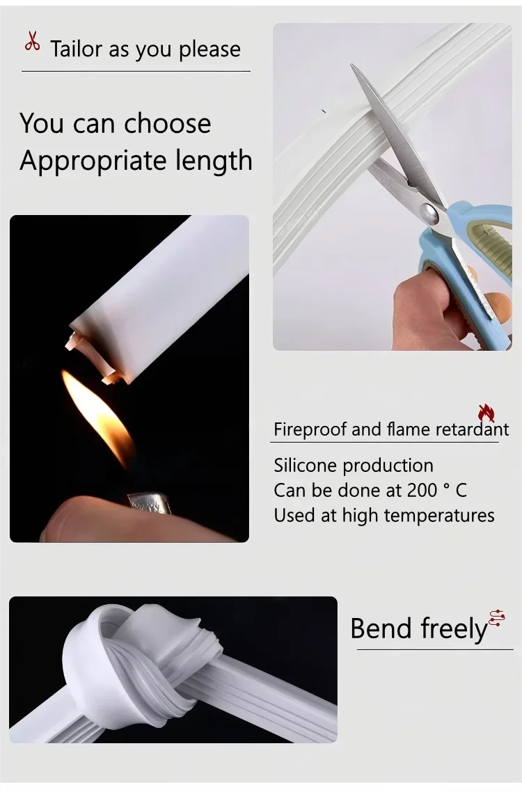 Recessed White Silicone Tube LED Neon Light Flexible Rope Channel Diffuser WS2811 WS2812B Outdoor Waterproof Ribbon Strip Tube