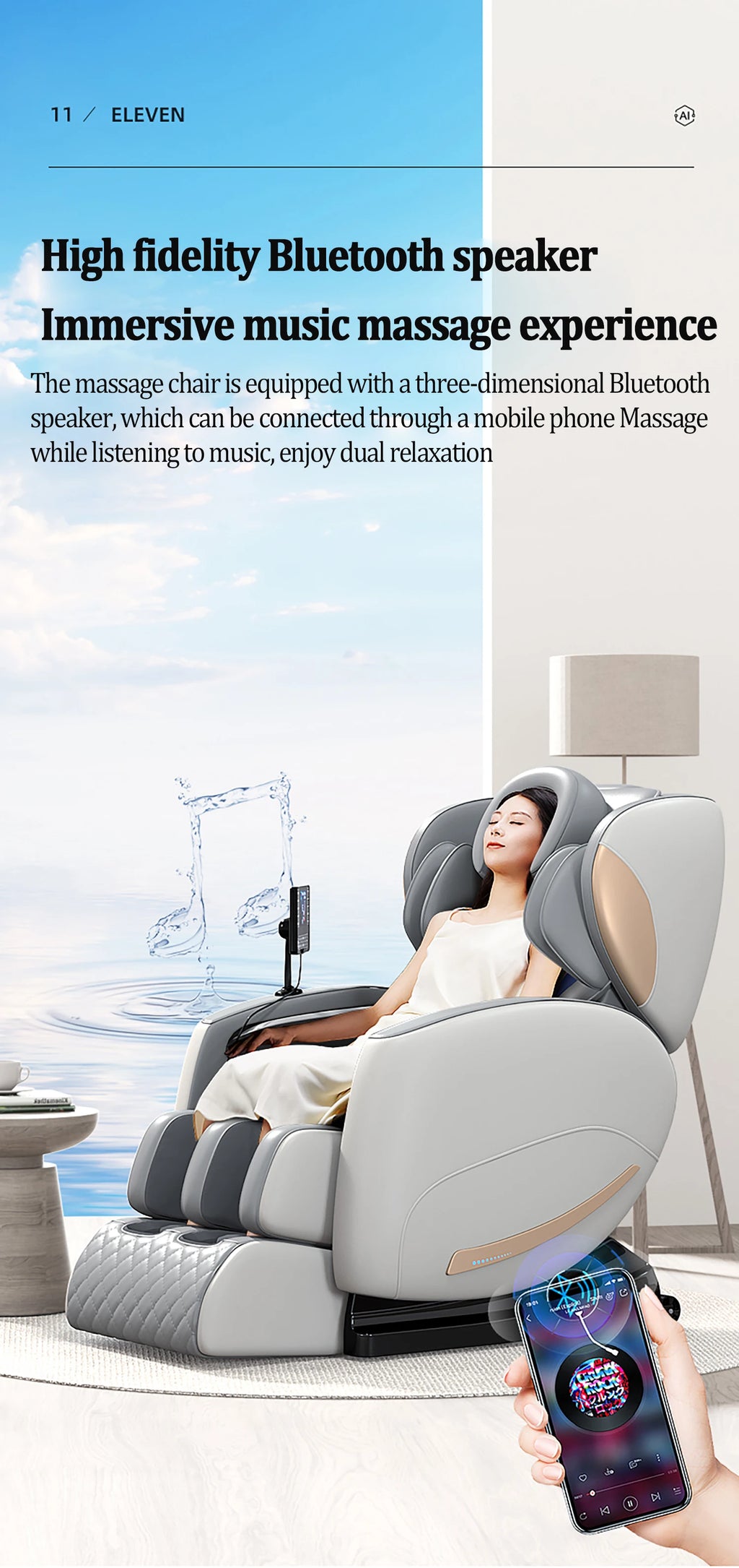 Electric Massage Chair Zero Gravity with Voice Control - Tidesmit Massage Chairs Tidesmit