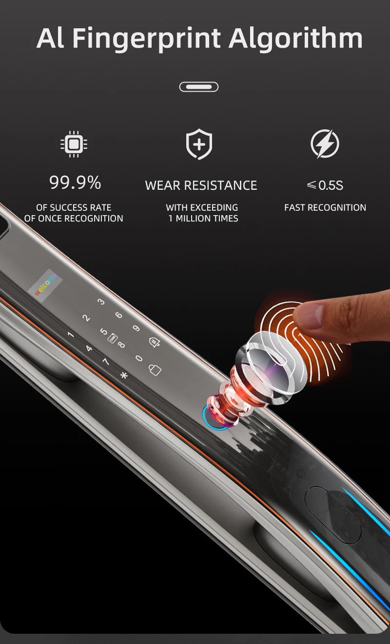 Wifi Wishome APP Face Recognition Smart Door Lock With Camera   Digital Door Lock Automatic Door Lock