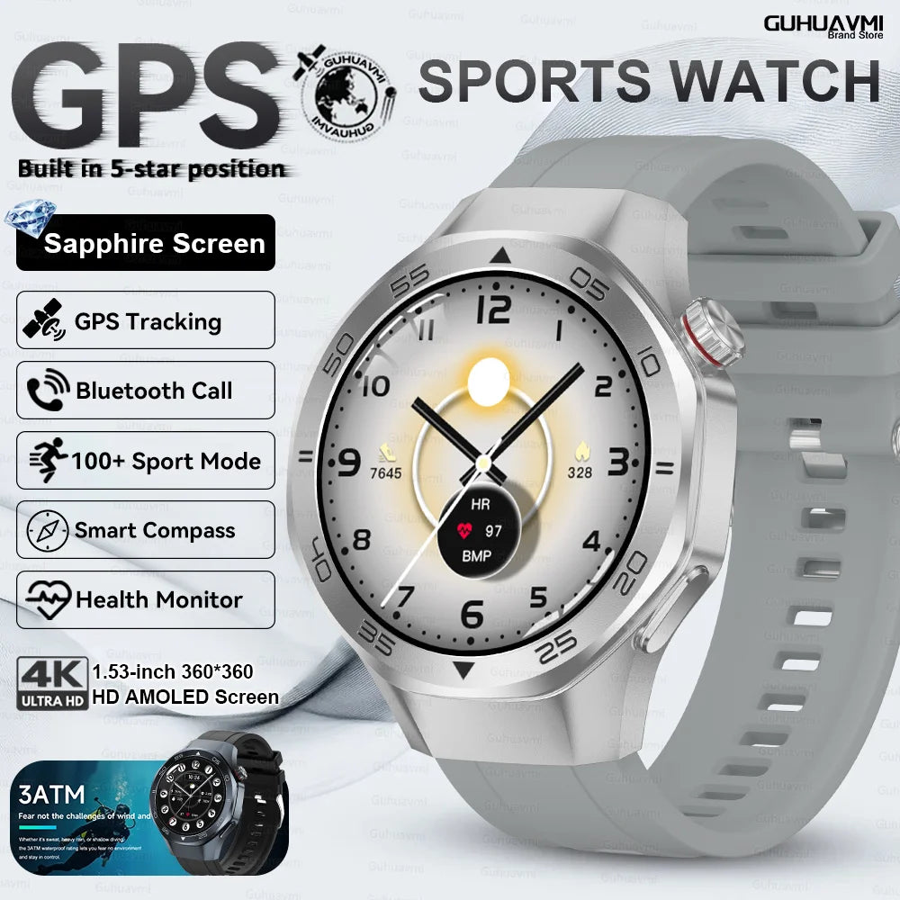 2026New Original Premium Sports SmartWatch Ultra 1.53“Display Built-in GPS Compass 3ATM Waterproof Call Fitness Tracker Bracelet