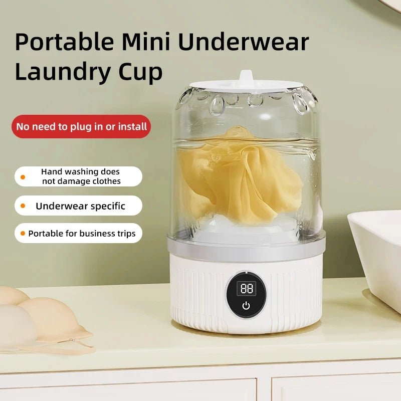 Tidesmit wireless electric washing cup side view for cleaning underwear and socks in compact laundry machines