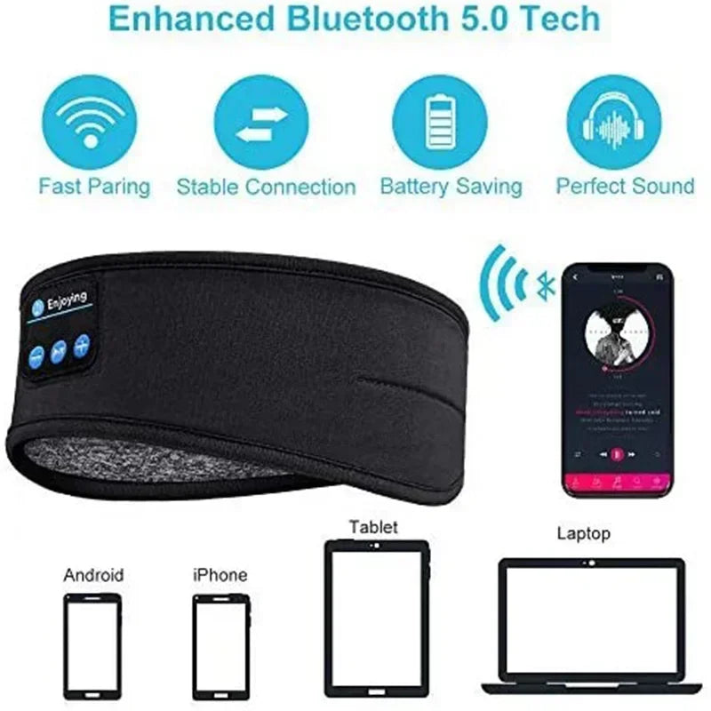 Bluetooth Sleep Headphones Headband | Washable Wireless Audio Tidesmit