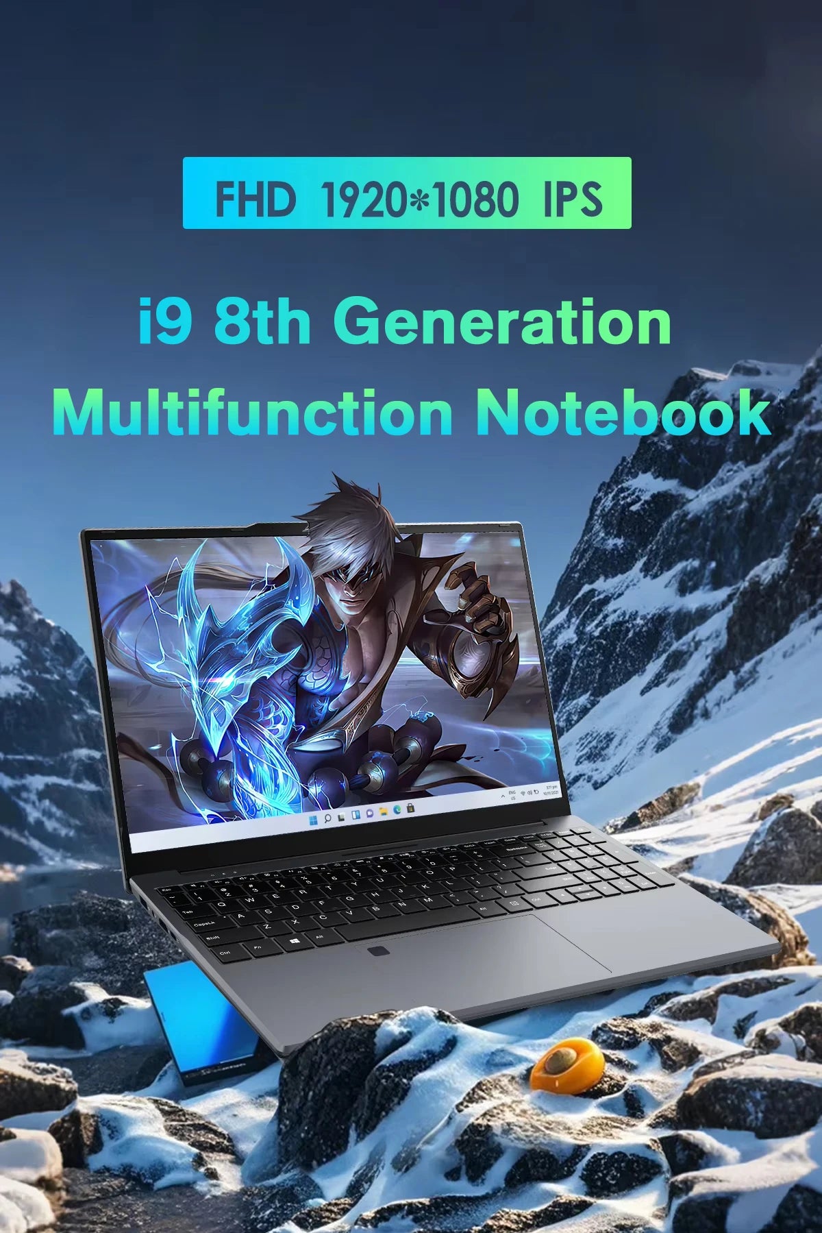 15.6 inch Fingerprint Unlock Laptop Intel Core i9 10980HK laptop windows 11 game laptops  16GB RAM 1TB SSD computer Backlight