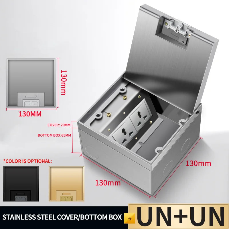 Wholesale Flat Floor Hidden Socket EU Socket Outlets Embedded Electrical Stainless Steel Marble Floor Socket Box