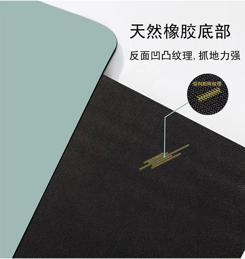 Professional PU Natural Rubber Yoga Mat, Non-Slip Grip Thickened Shock-Absorbing Exercise Dance Fitness Mat