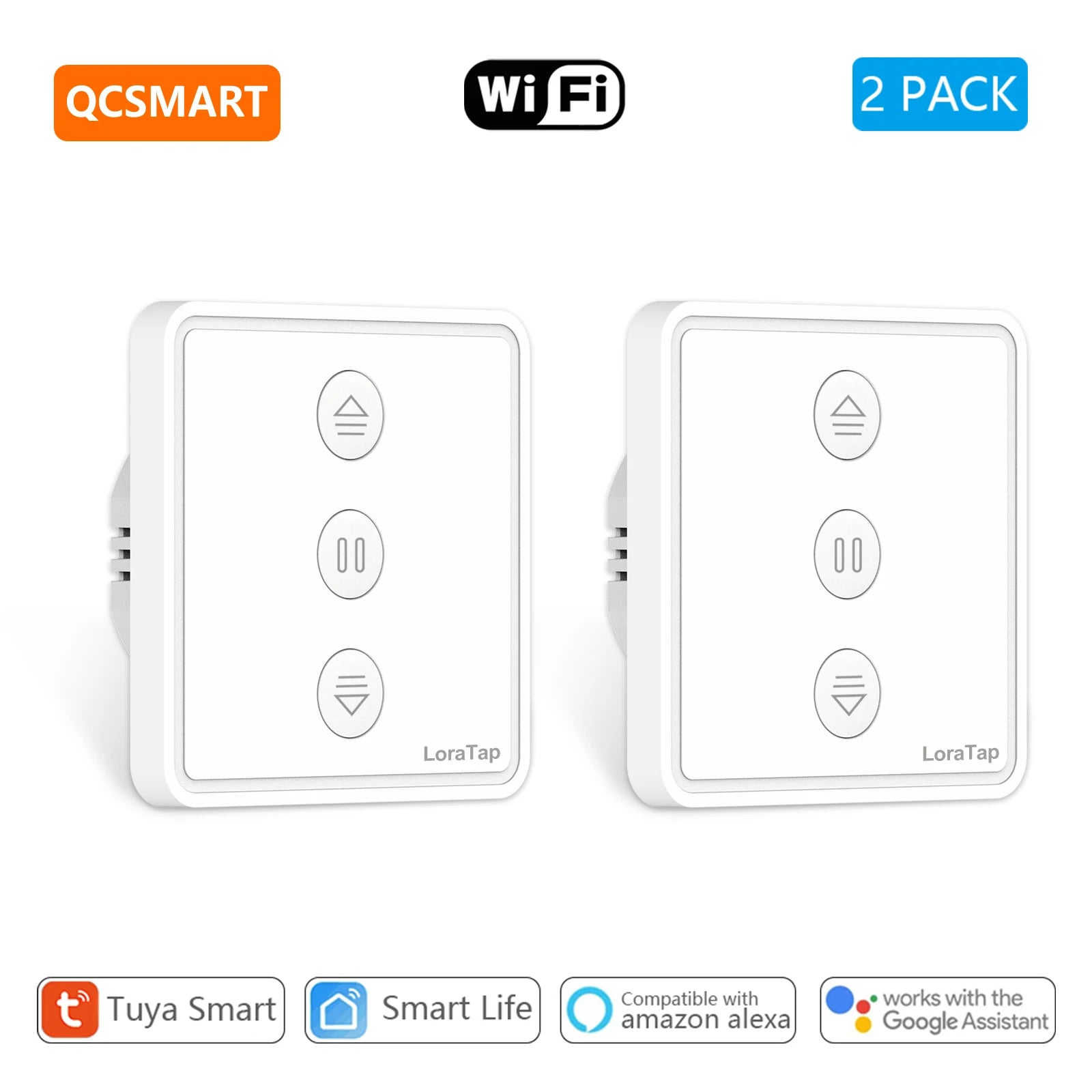 Smart Curtain Switch for Tuya Blinds with Precise Percentage Control 2 PACK Tidesmit