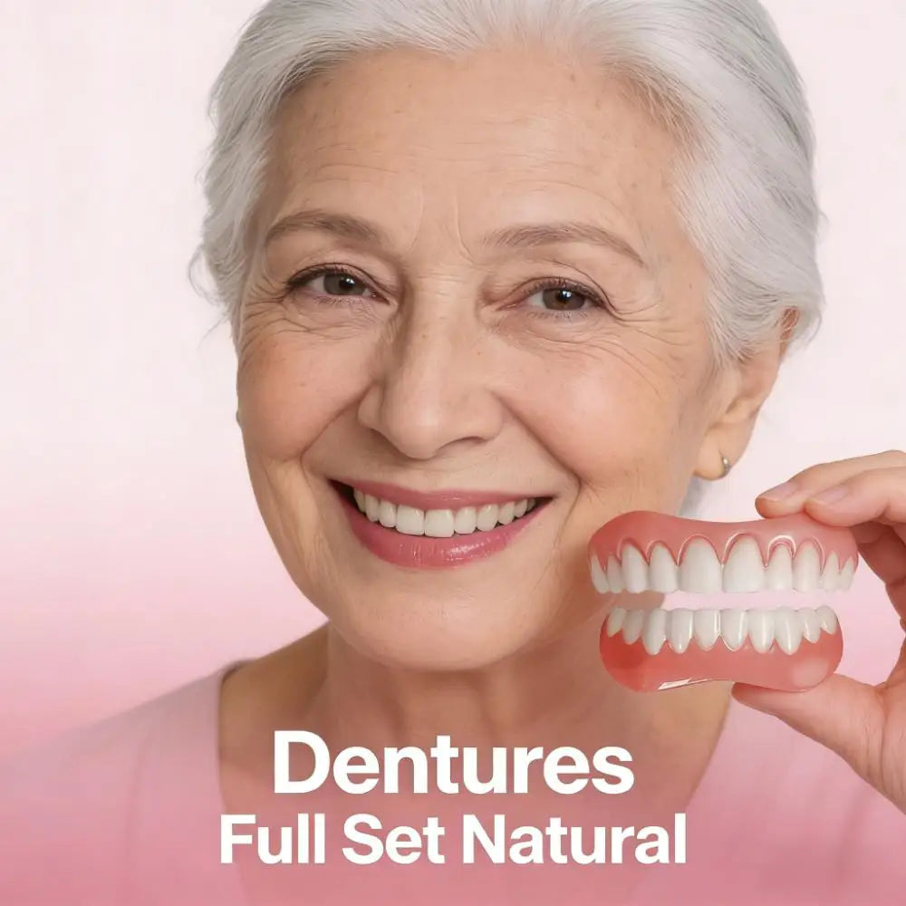 Silicone Dentures False Teeth Full Set Soft Safety Easy to Use Perfect Fit Oral Improve Tooth Loss Broken Temporary Improve