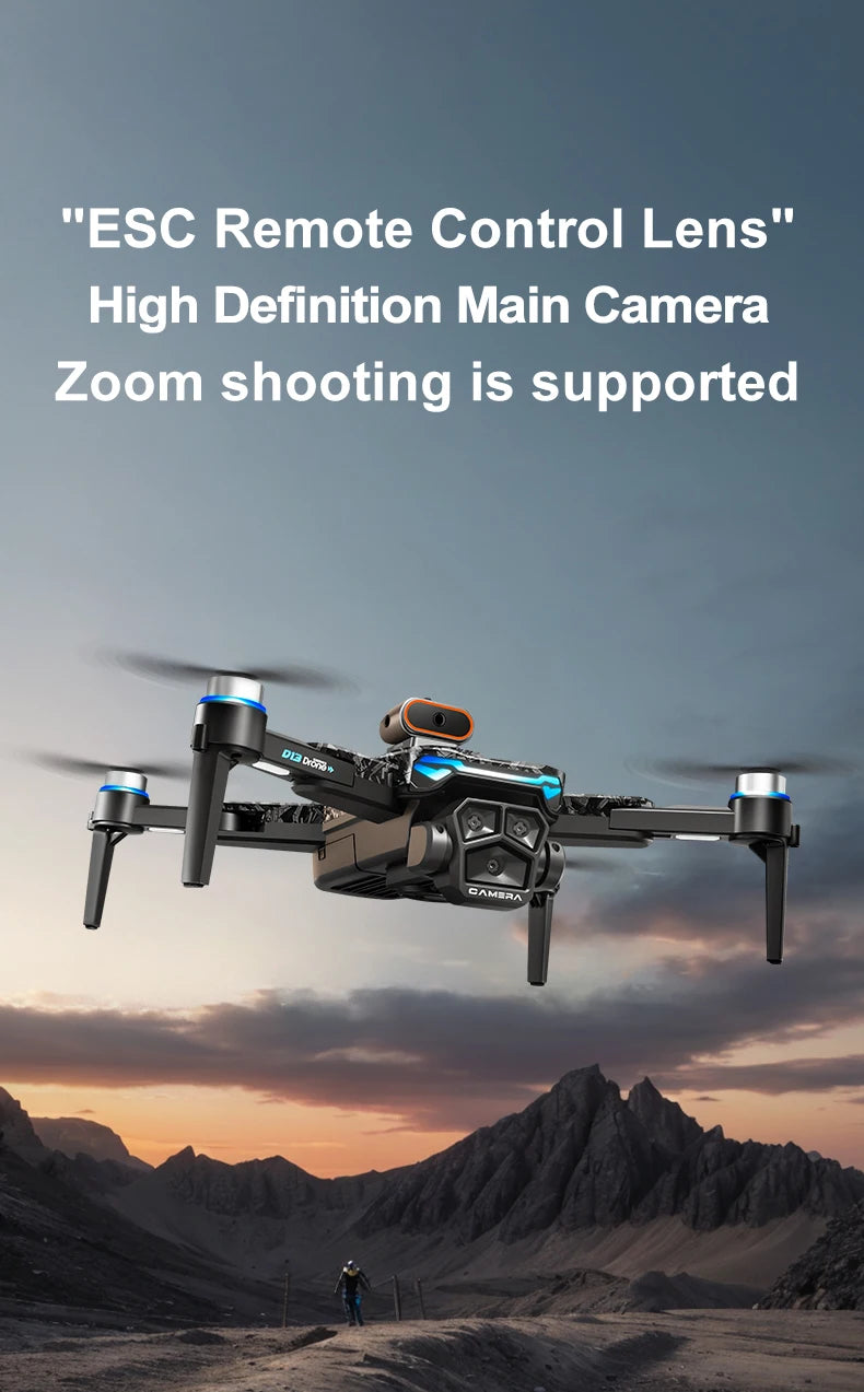 4K RC Camera Drone - D13 Foldable GPS Quadcopter with Obstacle Avoidance Tidesmit
