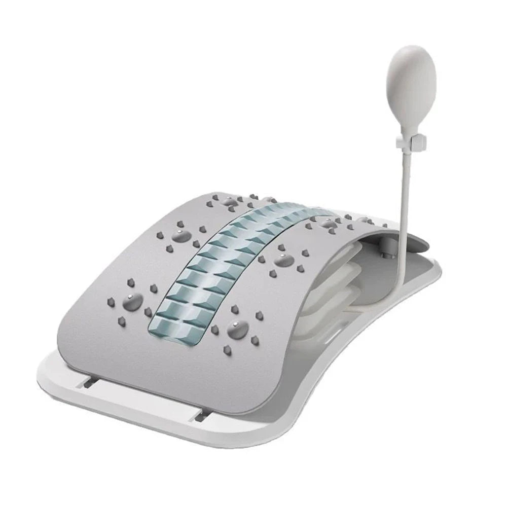 Back Massager With Airbag Lumbar Support Stretcher | Portable Electric Tool Back Massage Instrument GRAY Tidesmit