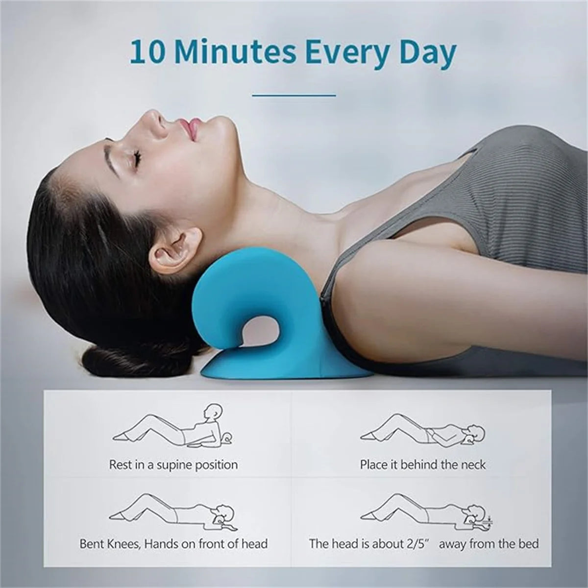 Cervical Neck Pillow for Pain Relief - Ergonomic Spine Support Back Massage Instrument lanse Tidesmit
