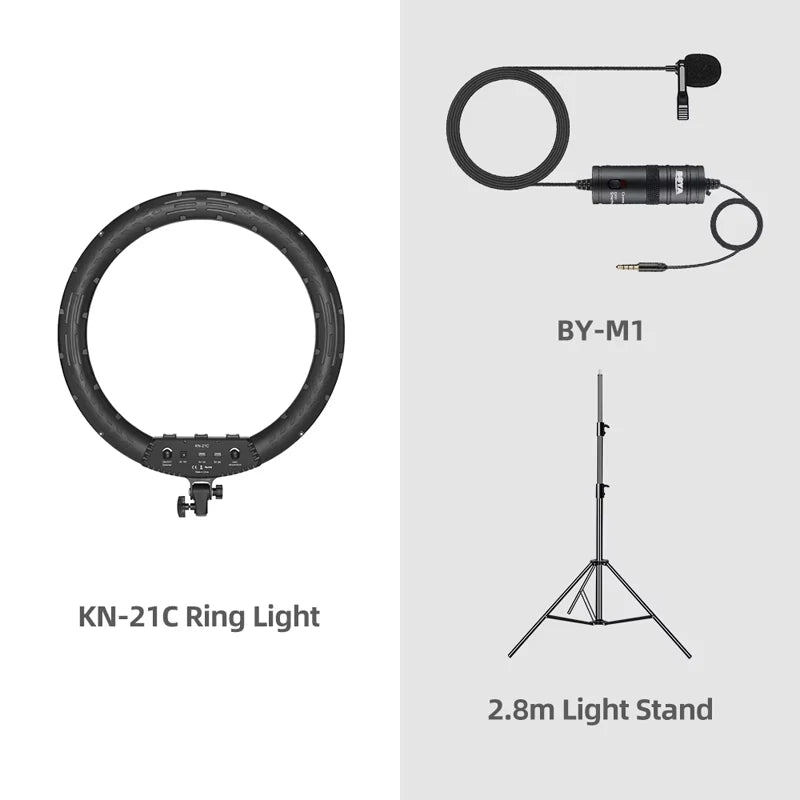18 Inch LED Ring Light with Remote - Bi-Color Content Creation Kit Kit 6 Tidesmit