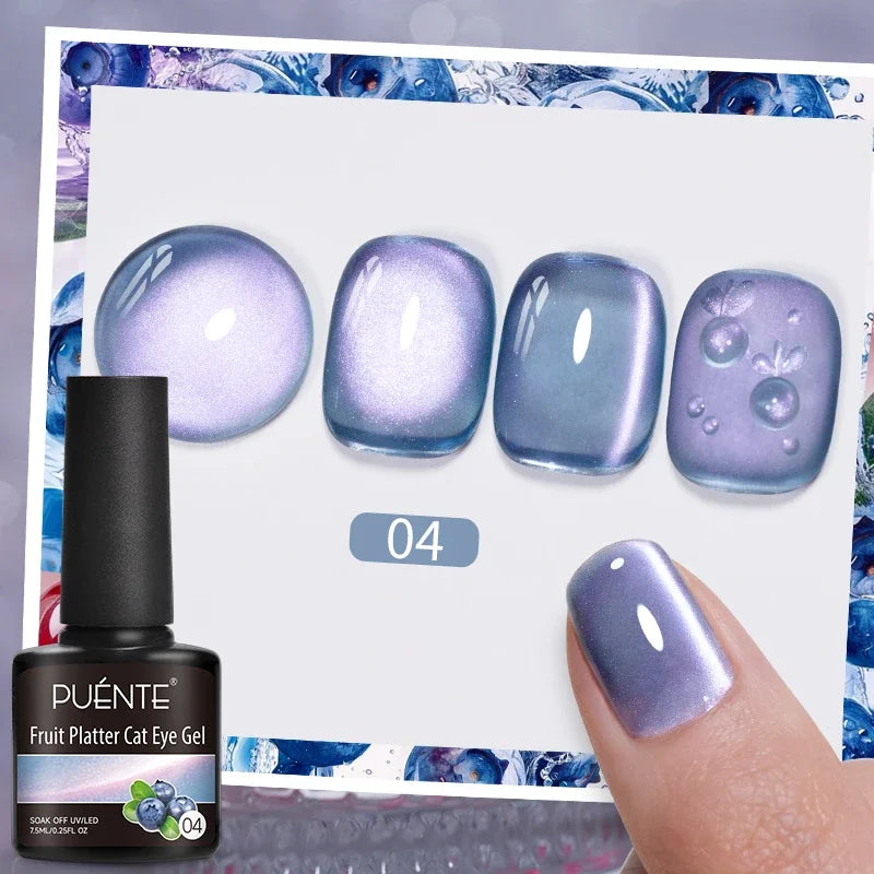 Cat Eye Magnetic Gel Polish 7.5ml - Professional Long-Lasting Nail Art Permanent Makeup Machines Fruit Platter Cat 04