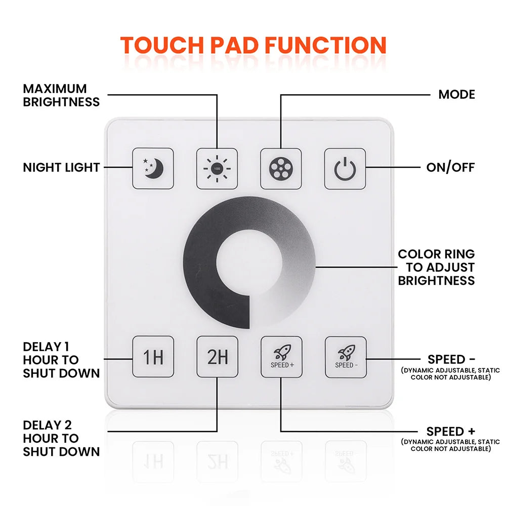220V COB LED Neon Strip Light Wall Touch Wifi Bluetooth 23key Remote Control Power Kit Dimmable 288 LEDs Flexible Silicone Lamp