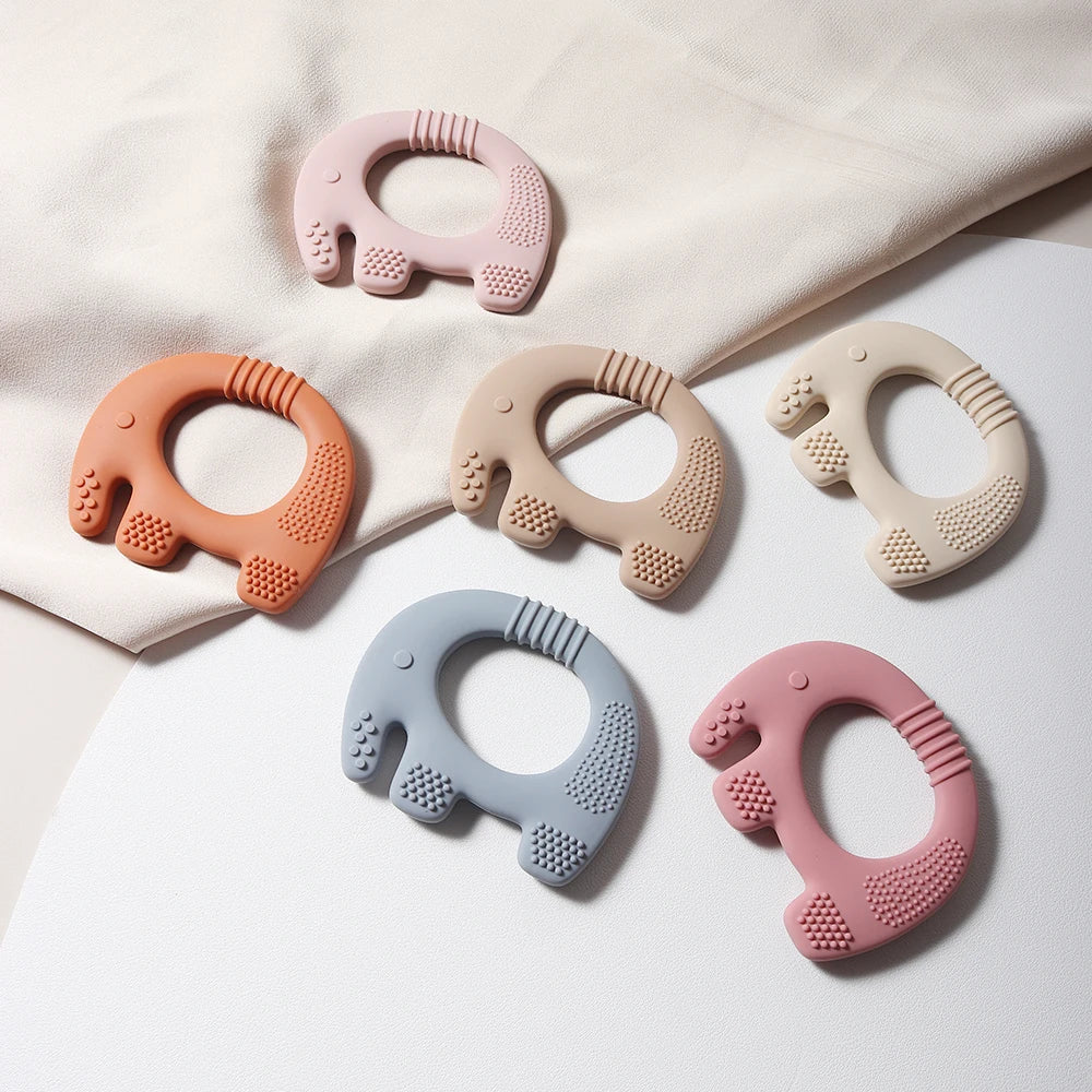 Cute Baby Silicone Elephant Teether Food Grade Safe Teether Cute Cartoon Ease Teeth Pain Toy Teething Gift Oral Care