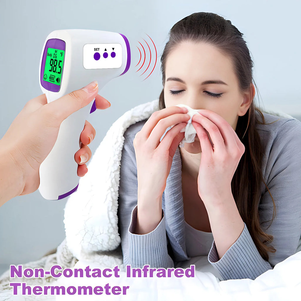 Forehead Digital Thermometer Non-Contact Infrared Medical Temperature Fever Thermometer Body/Pulse Oximeter for Baby Adults