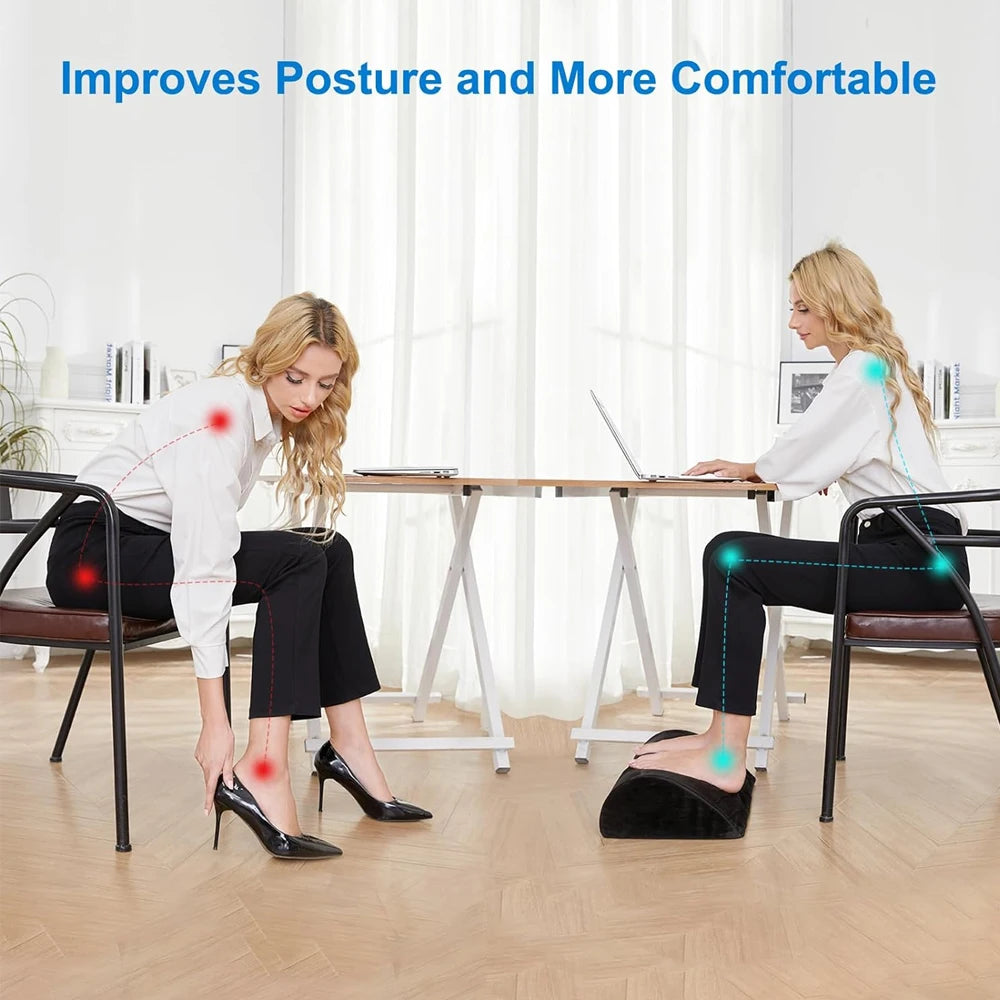 Memory Foam Under Desk Foot Rest - Ergonomic Support with Washable Cover Body Shaping Massage Equipment Tidesmit