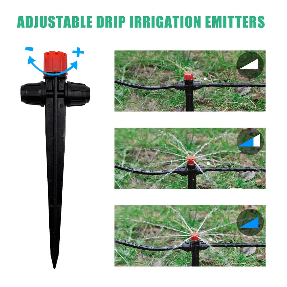 Garden Drip Irrigation 1 4 Inch Spike Sprinkler Automatic Watering System Kit for Bonsai Pot Plant Flower Vegetable Greenhouse