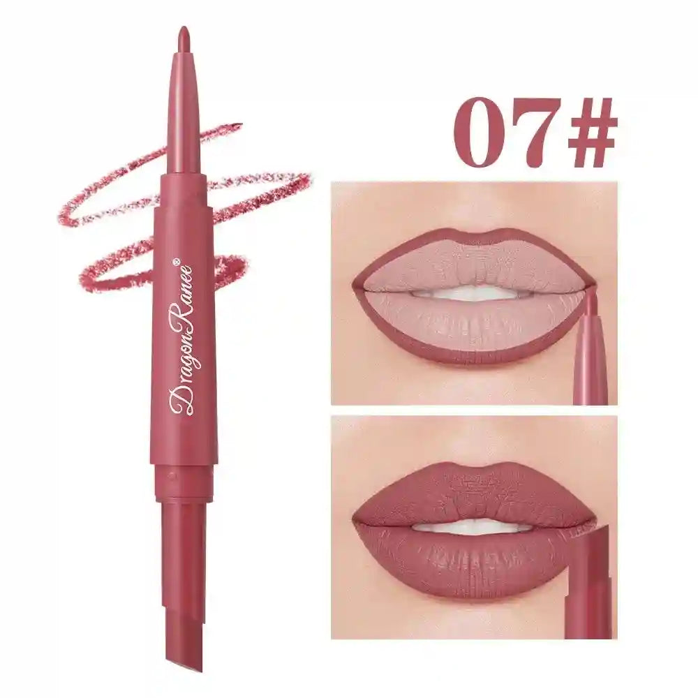 Matte Lip Liner and Lipstick Pen | Waterproof Long Lasting 2-in-1 Lip Care 07 Tidesmit