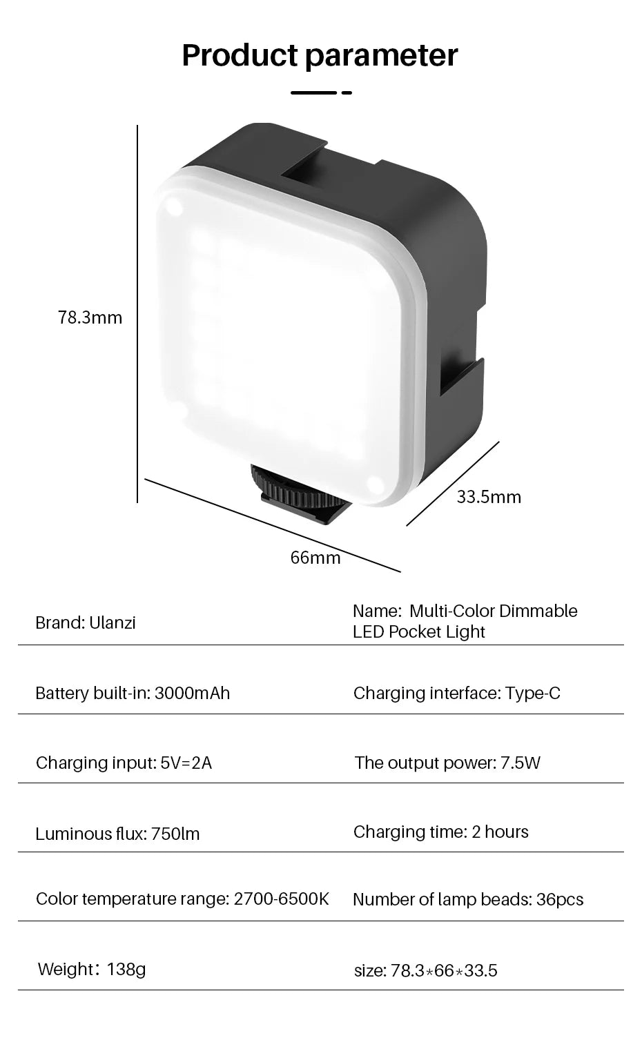 LED Video Light Dimmable Vlog Panel | 3200-5600K Adjustable Color Tidesmit