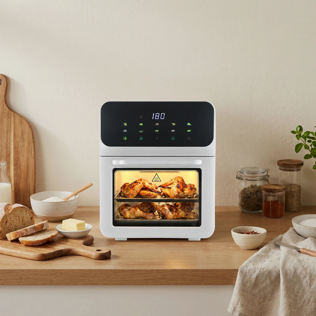 Air Fryer 10L 2.64Gal, Hot Air Fryer with Viewing Window & Touchscreen, 1350W 176-392°F for Family Meals