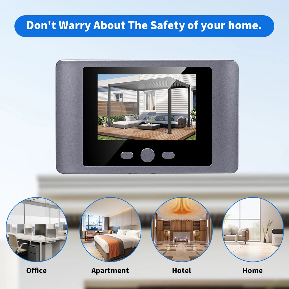 Wireless Home Security Peephole Video Doorbells 720P Digital Door Peepholes with Camera Support Video Record No APP No Wifi