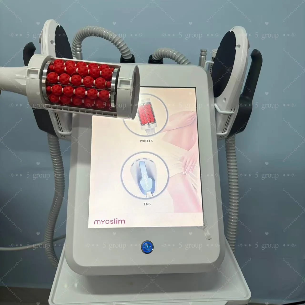 Myoslim EMS body sculpt machine with 360 inner ball roller for cellulite reduction and professional fat burning.