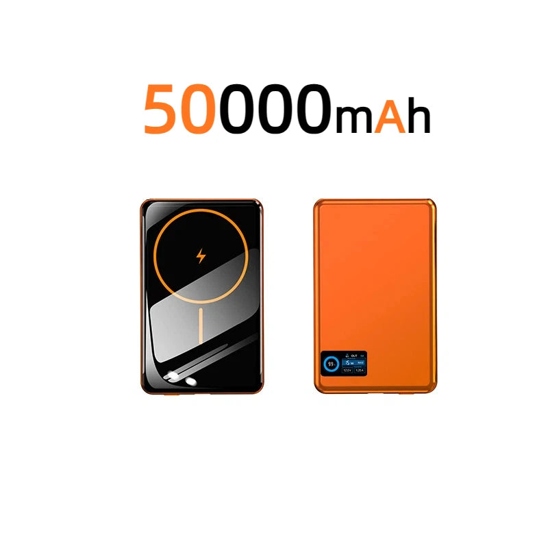 Tidesmit 50000mAh Magnetic Power Bank: Fast Charging Portable Charger Orange 50000mAh Tidesmit