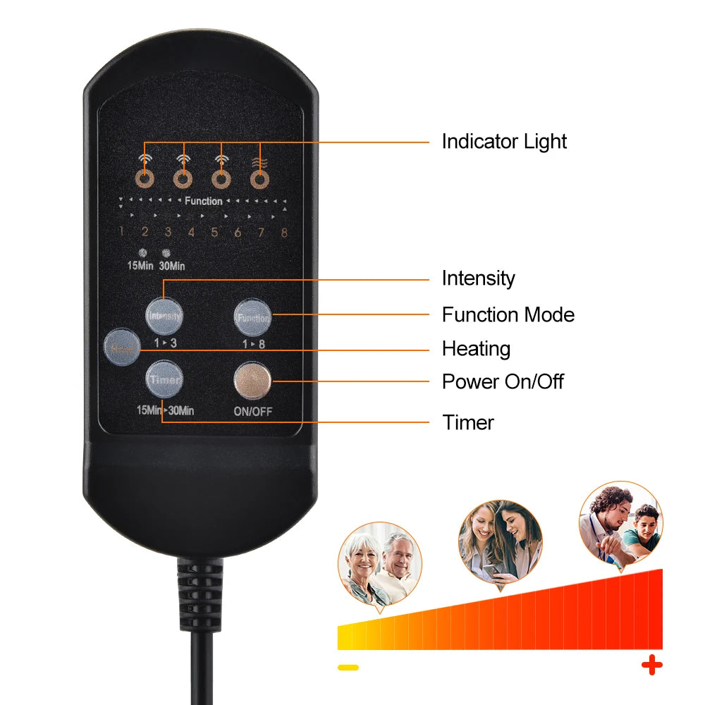 Electric Back Massager Cushion with Heat for Targeted Lumbar Relief Massage Cushion Tidesmit