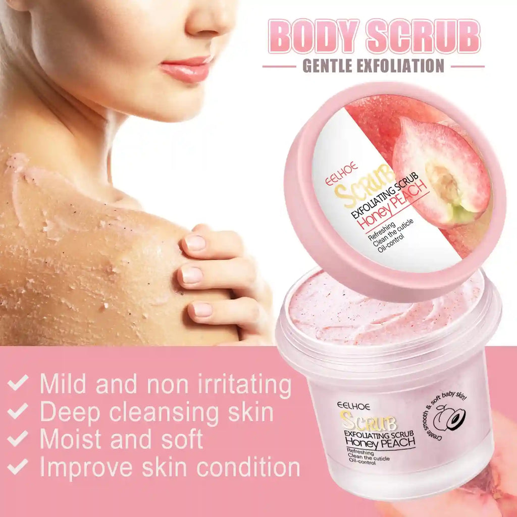 Peach Exfoliating Body Scrub – Natural Gel Polish 100g Scrubs Treatments Tidesmit