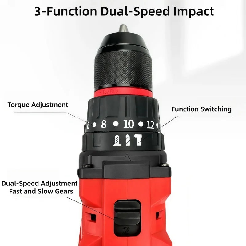 Brushless Cordless Drill Driver 2-Speed For Milwaukee M12 Battery (Tool Only) Compact Electric drill Lightweight Power Tool