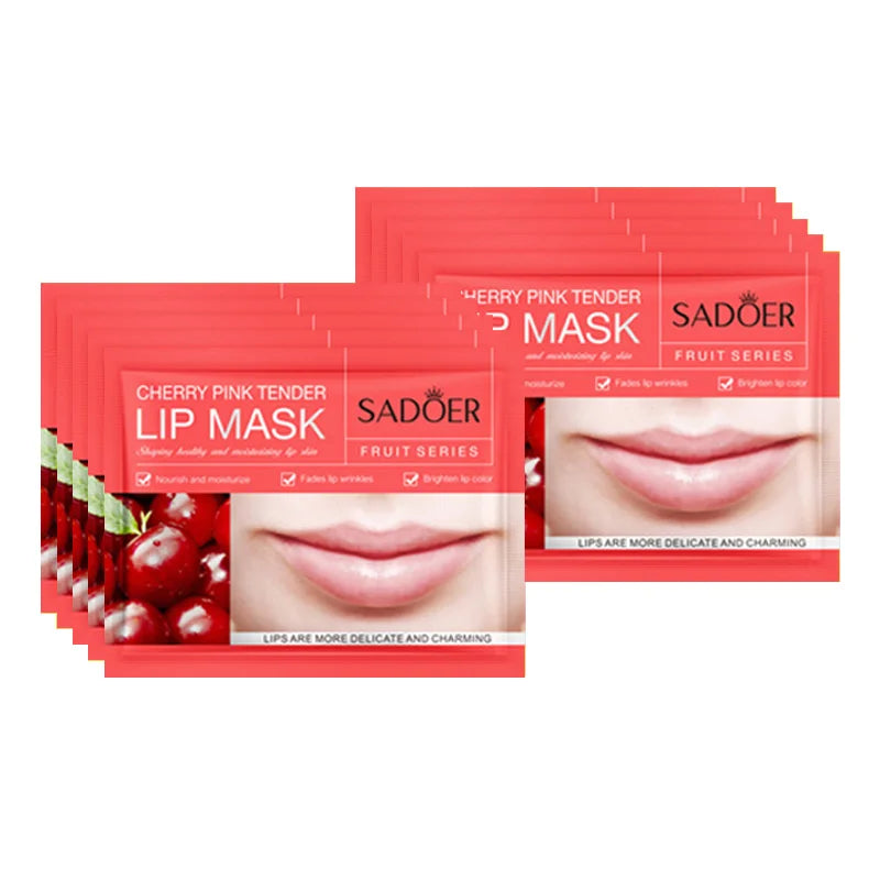 Moisturizing Lip Mask - Nourishing Collagen Gel Patches (10pcs) Lip Care Cherry 10pcs Tidesmit