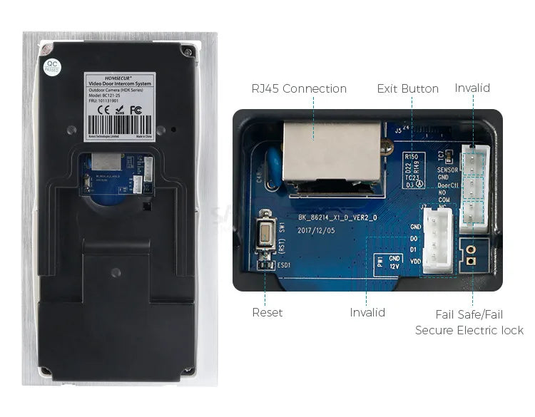 HOMSECUR BC121IP-4S Waterproof Wide Angle PoE Powered Camera For Video Door Intercom System