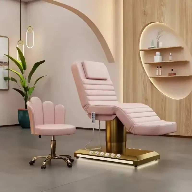 Professional Massage Bed for Eyelash Extensions, Ergonomic Spa Table Massage Chairs pink bed and chair Tidesmit