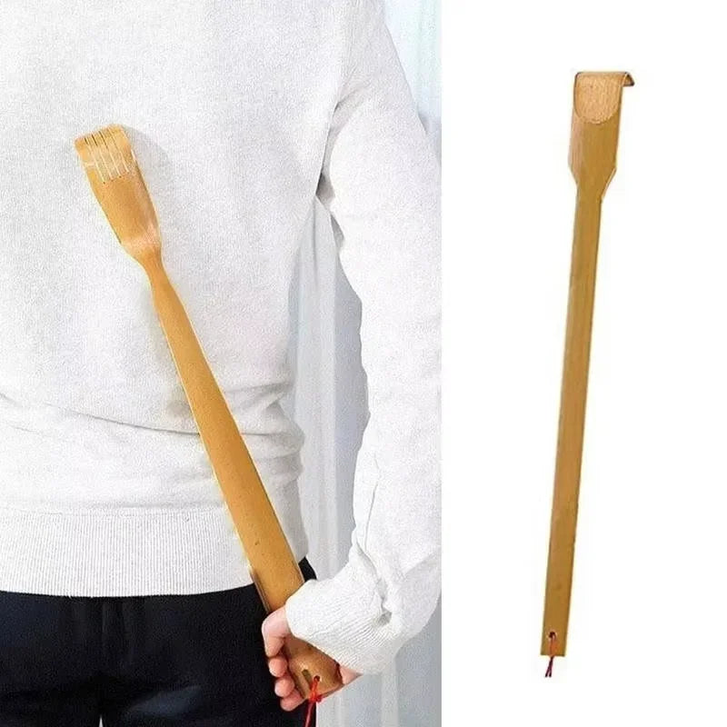 Bamboo Back Scratcher for Deep Tissue Relief - Ergonomic Long Handle Body Shaping Massage Equipment Tidesmit