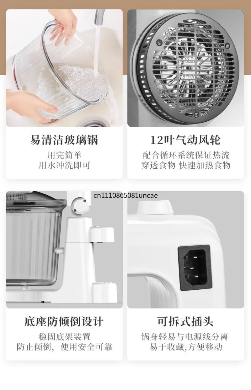 For 17L Visible Glass Air Fryer Large Capacity Multifunctional Household Chips Baking Cooking Machine