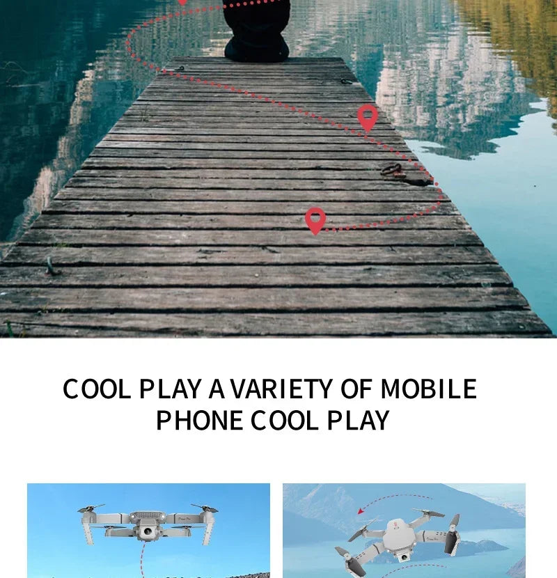 4K Foldable Camera Drone with Dual HD Lenses - Tidesmit Tidesmit