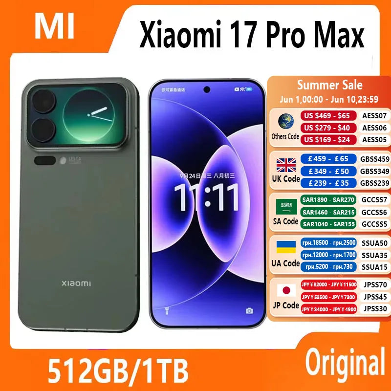 China Version Xiaomi 17 Pro Max Smartphone 6.9" Display Snapdragon 8 Elite Gen5 7500mAh Battery 100W Hyper Charge
