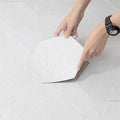 Hexagon Wood Grain Peel and Stick Floor Tiles Self Adhesive Waterproof Vinyl Wall Tile for Kitchen Bathroom Living Room Bedroom