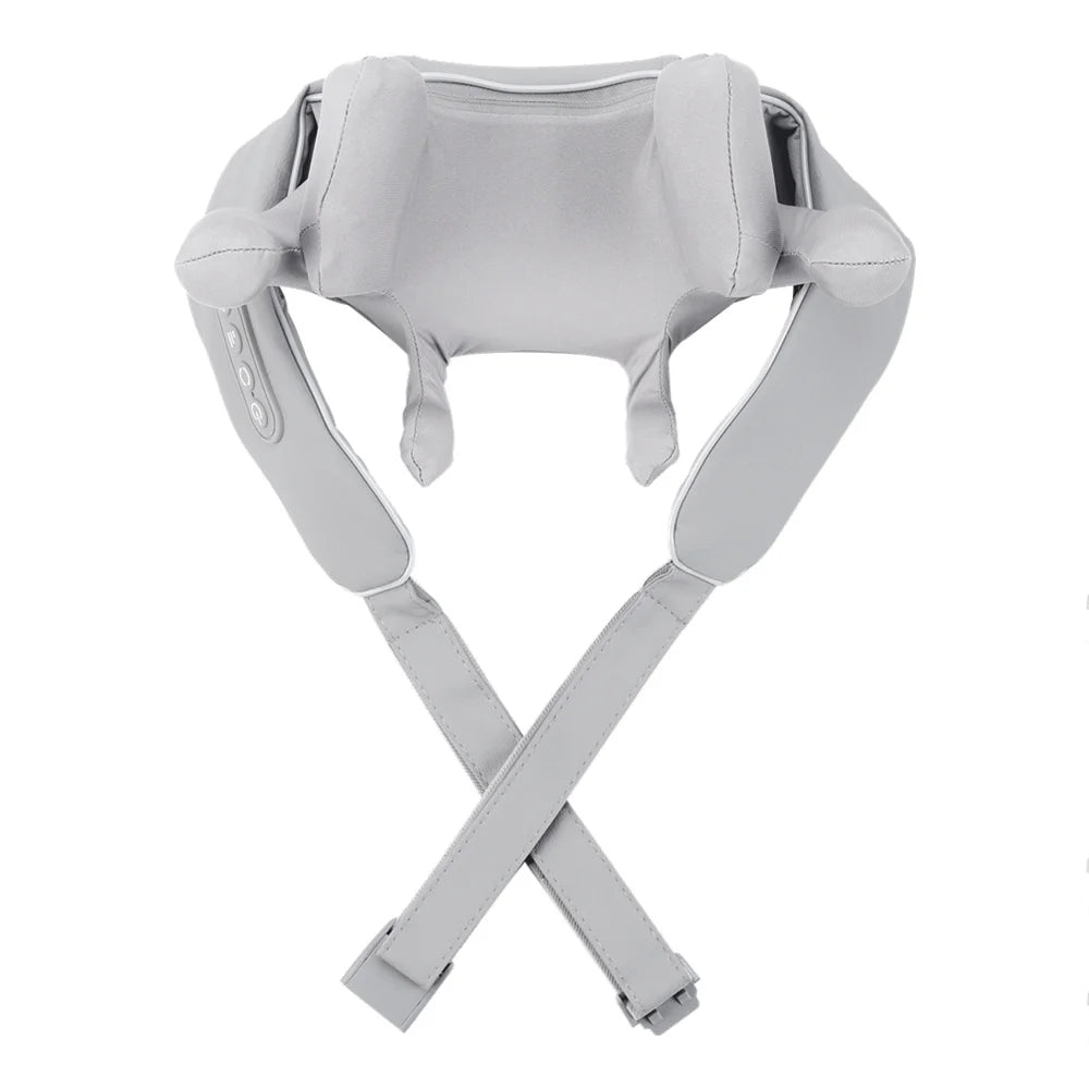 Wireless Neck and Shoulder Massager - 8-Head Deep Tissue Shiatsu Back Massage Instrument Grey Tidesmit