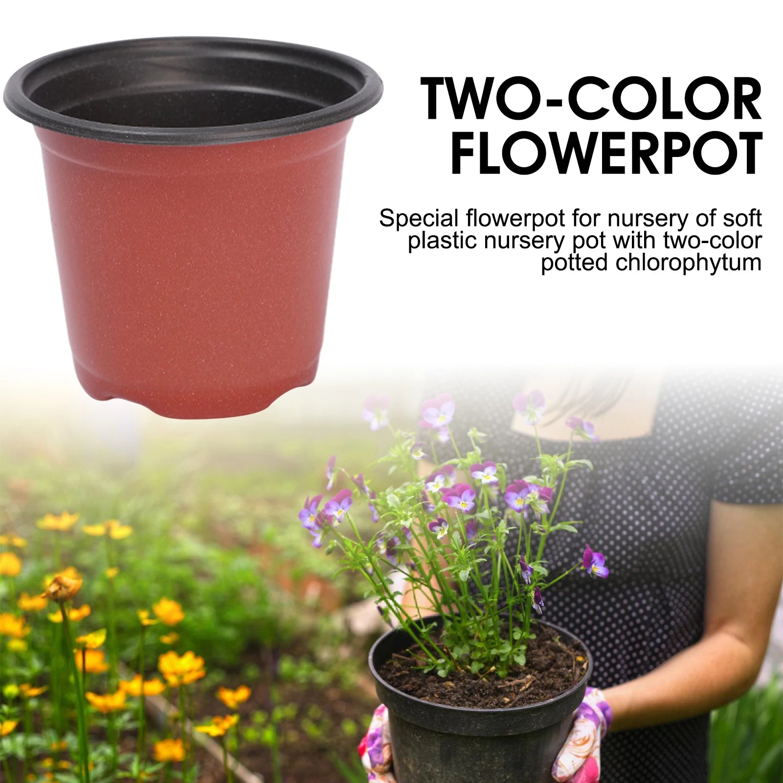 Plastic Plant Nursery Pots With Drainage Holes Durable Simple Seedling Containers For Garden Balcony And Office Decor 50/100pcs