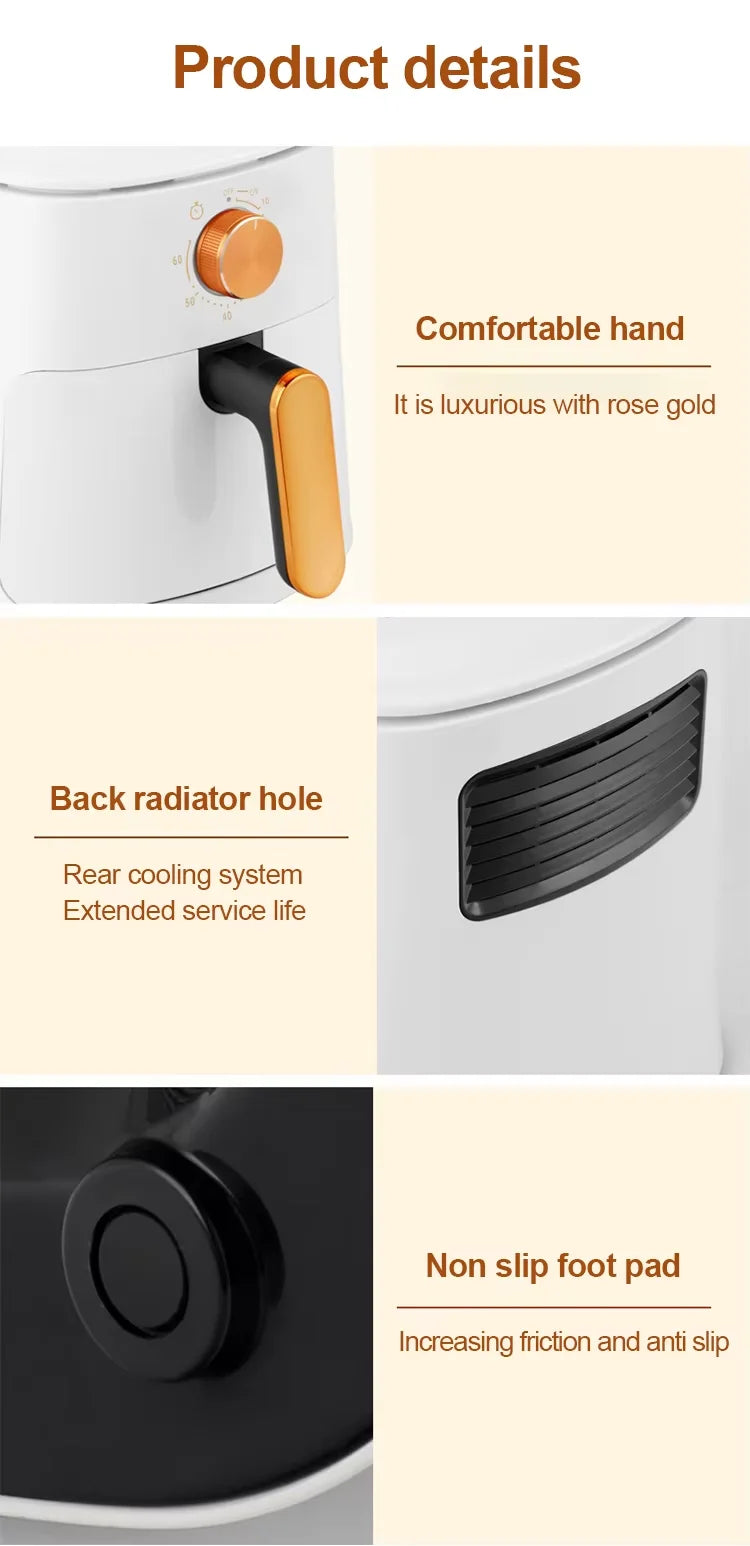 Wholesale 4L air Fryer, High-power Household, Fuel-efficient, Baked Food, Delicious Meat