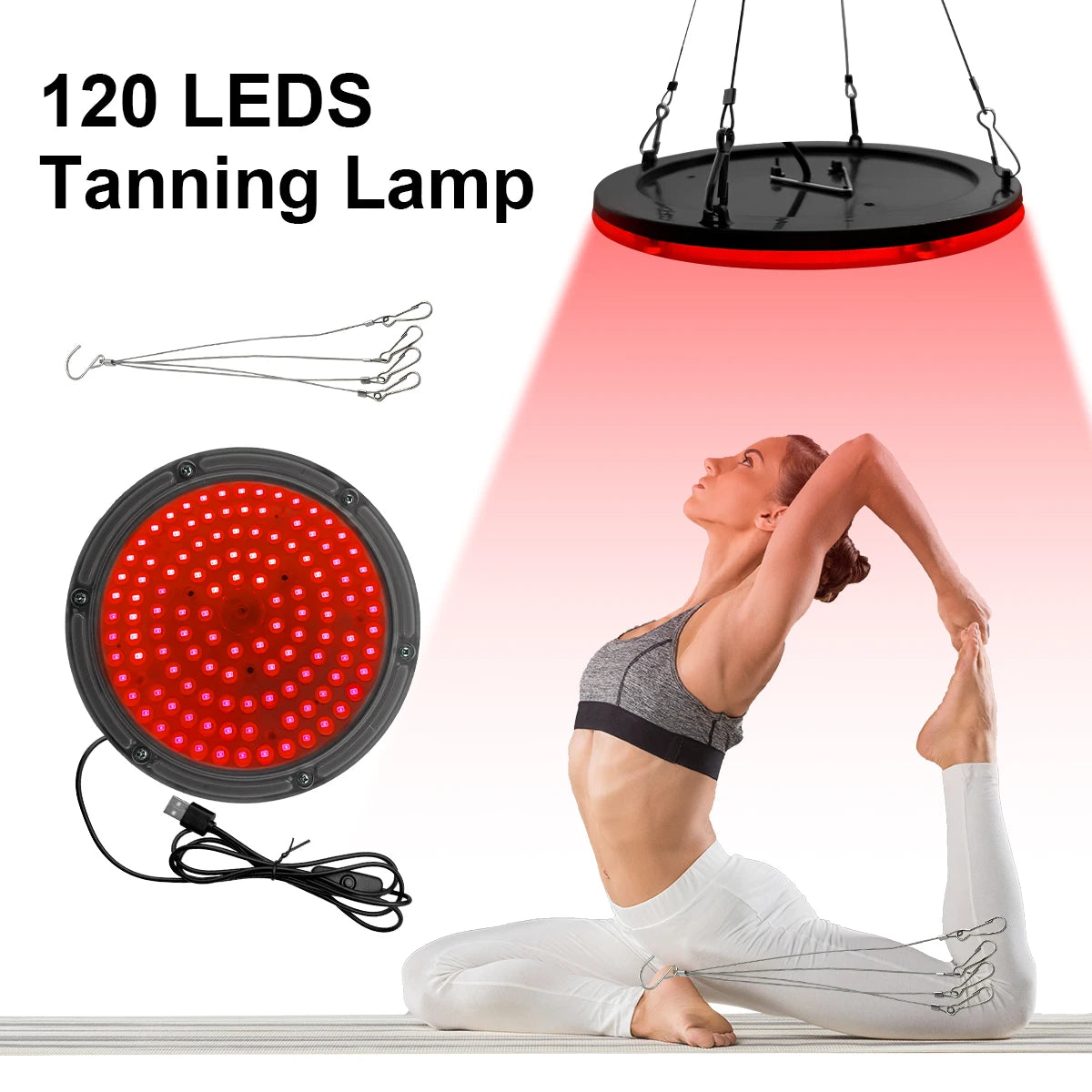 Red LED beauty lamp panel - Pain relief treatment for the body - 660 nanometers - Whole body and face - Anti-aging - Red light