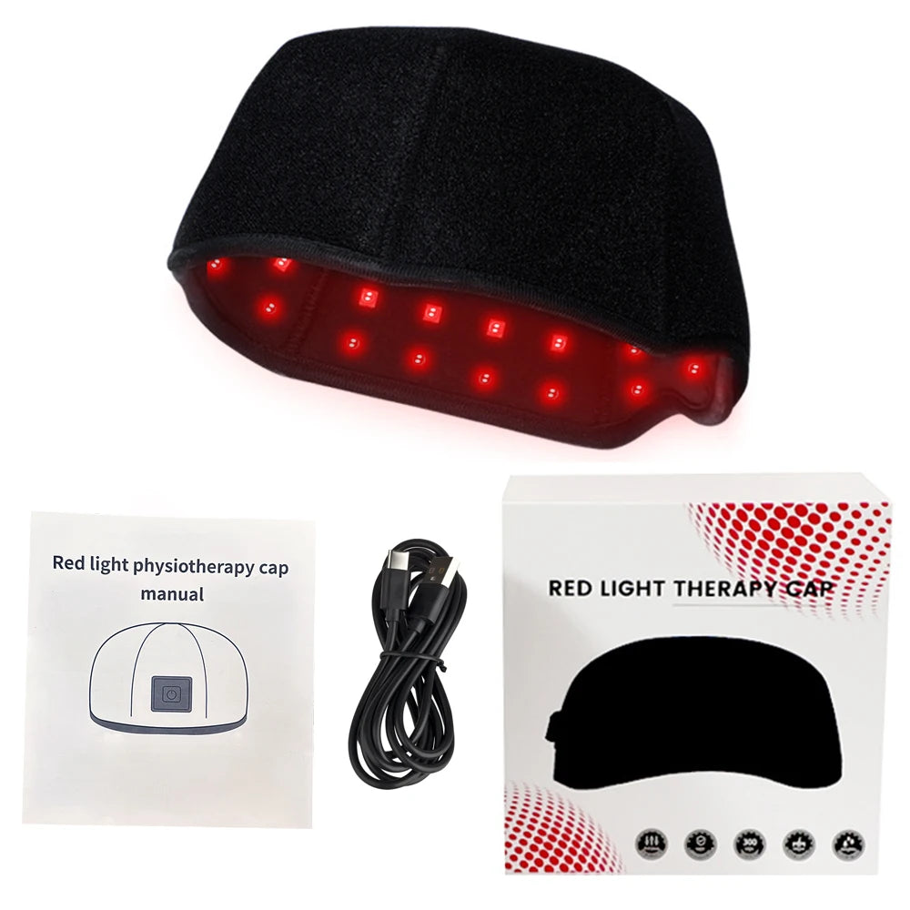 660nm 850nm Red & Infrared Light Hair Growth Cap, USB Charging Red Light Therapy Device Hair Loss Treatment Hair Regrowth Helmet
