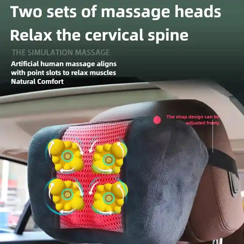 Electric Massager Seat Cushion with Heat and Airbag Lumbar Support Massage Roller Tidesmit